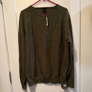 J. Crew Men's Olive Crewneck Cotton Sweater size XL. NWT